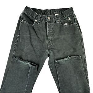 Women's Distressed Black Jeans